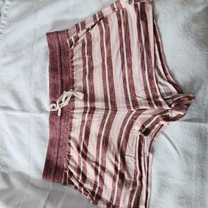 Striped Pink and White Women's Sleep Shorts
